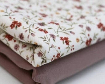 Cotton jersey jersey flower meadow flower mauve