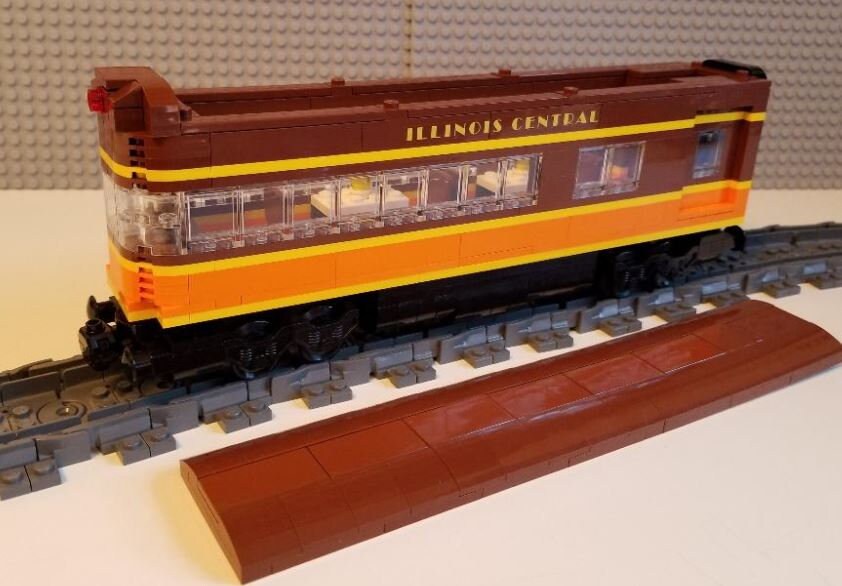 Vagone Osservatorio Illinois Central Personalizzato Lego - Leggi Descrizione - Foto 1