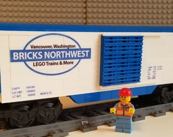 Custom Train Bricks Northwest Boxcar "Please Read Description"