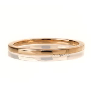 10K Solid Yellow Gold Plain Wedding Band, Dainty Classic Thin Gold Band, Unique Simple Wedding Band For Women, Minimalist Stacking Band