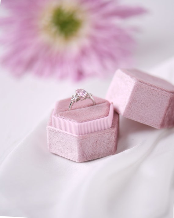 Ring Box, Engagement Ring Box, Proposal Ring Box, Pink Ring Box Velvet,  Antique Ring Box, Blush Ring Box, Ring Bearer Box - Etsy