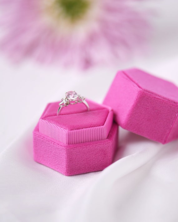Amazon.com: muchly Rose Ring Box，Proposal ring box rotates 360 degrees.  Square Velvet Jewelry Box for Proposal Ring, Ceremony, Wedding or Special  Occasions (pink) : Clothing, Shoes & Jewelry