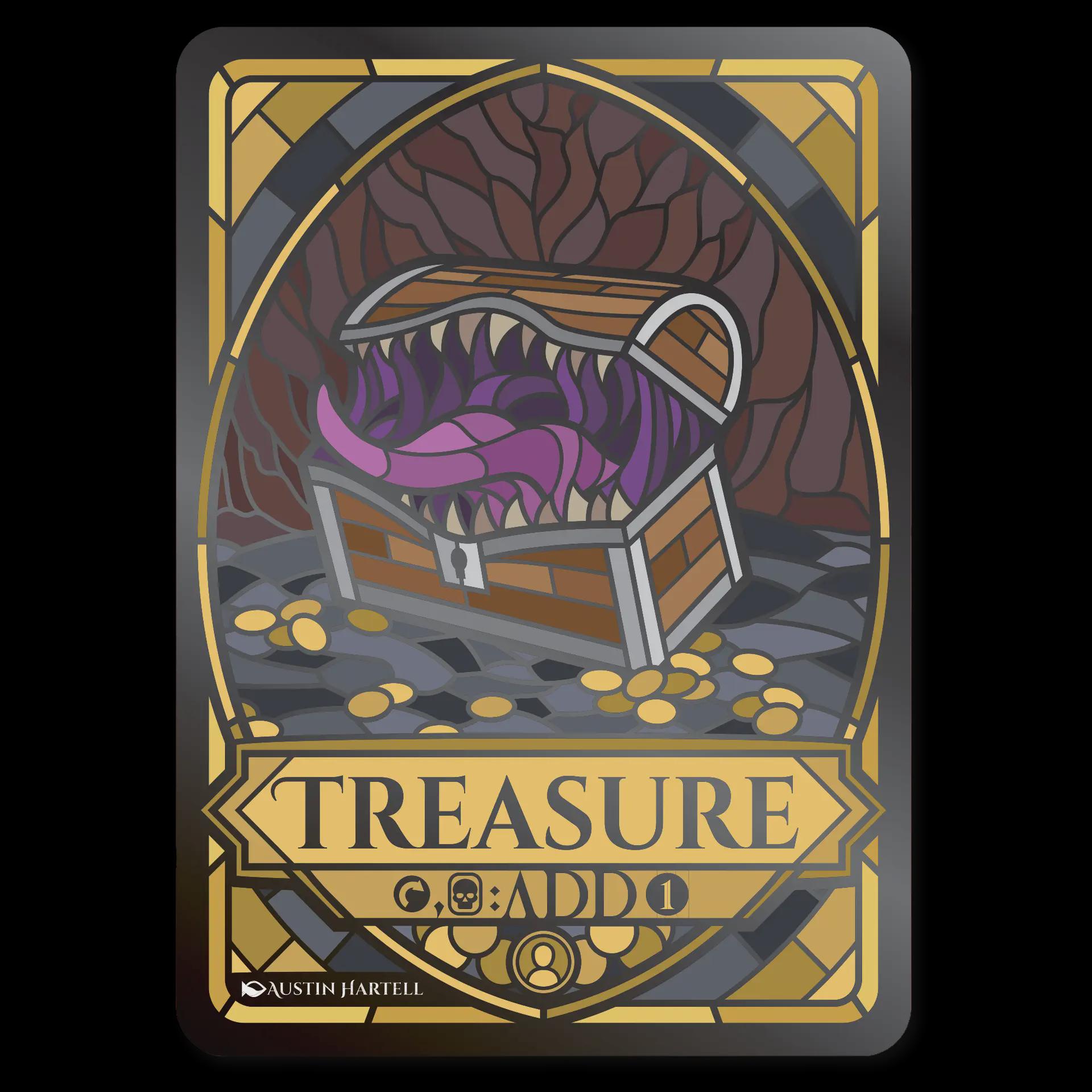 Metal MTG Treasure Chest Token - Magic the Gathering, Commander, Custom ...
