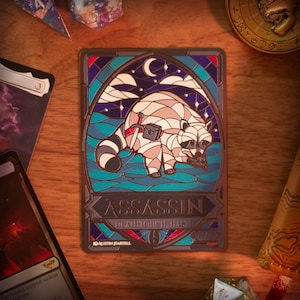 Token de Assassino MTG de Metal - Magic the Gathering, Comandante, Proxy Personalizado, Contador MTG, Alters
