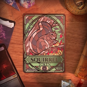Token de esquilo de metal MTG - Magic the Gathering, comandante, proxy personalizado, contador MTG, alterações