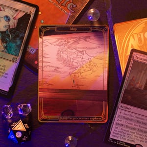 Metal MTG Map Token - Magic the Gathering, Commander, Custom Proxy, MTG Counter, Alters