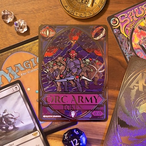Metal MTG Orc Army Token - Magic the Gathering, Commander, Custom Proxy, MTG Counter, Alters