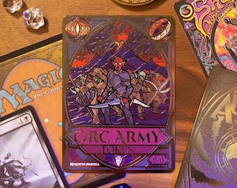 Metal MTG Orc Army Token - Magic the Gathering, Commander, Custom Proxy, MTG Counter, Alters