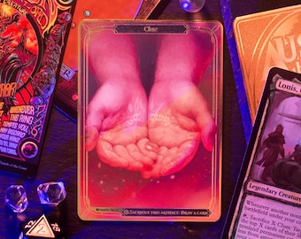 Metal MTG Clue Token - Magic the Gathering, Commander, Custom Proxy, MTG Counter, Alters
