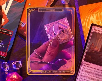 Metal MTG Treasure Token - Magic the Gathering, Commander, Custom Proxy, MTG Counter, Alters
