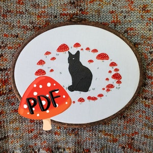Fairy Ring Cat HandEmbroidery Pattern PDF