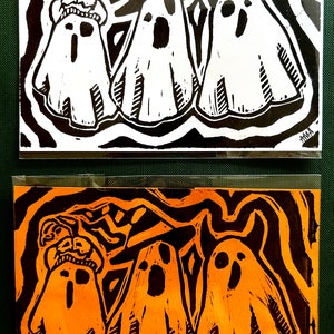 GHOST TRiO Halloween handmade art print