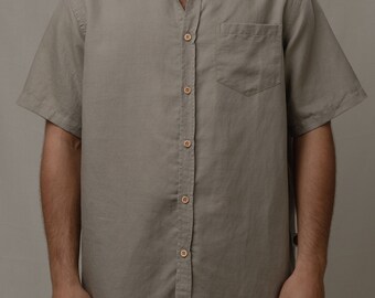 Linen Shirt with Wooden Buttons (various colors)