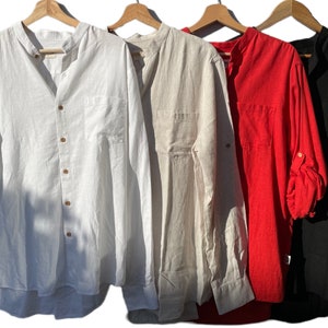 Linen Shirt with Wooden Buttons (various colors)