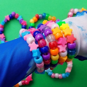 LGBTQ+ Progress Pride Flag Flower Kandi Bracelet