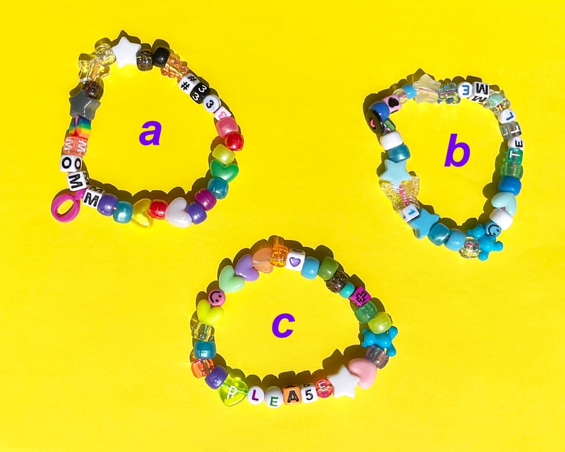 Weirdcore Colorful Kandi Bead Bracelets Etsy