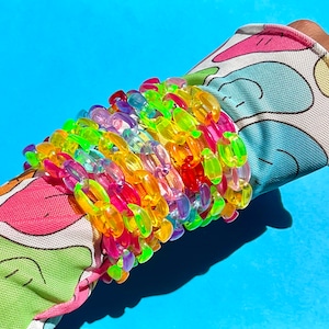 colorful plastic chain bracelets