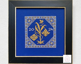 Deccan Irises Cross Stitch Pattern: 17th-Century Indian Art (PDF Charts)