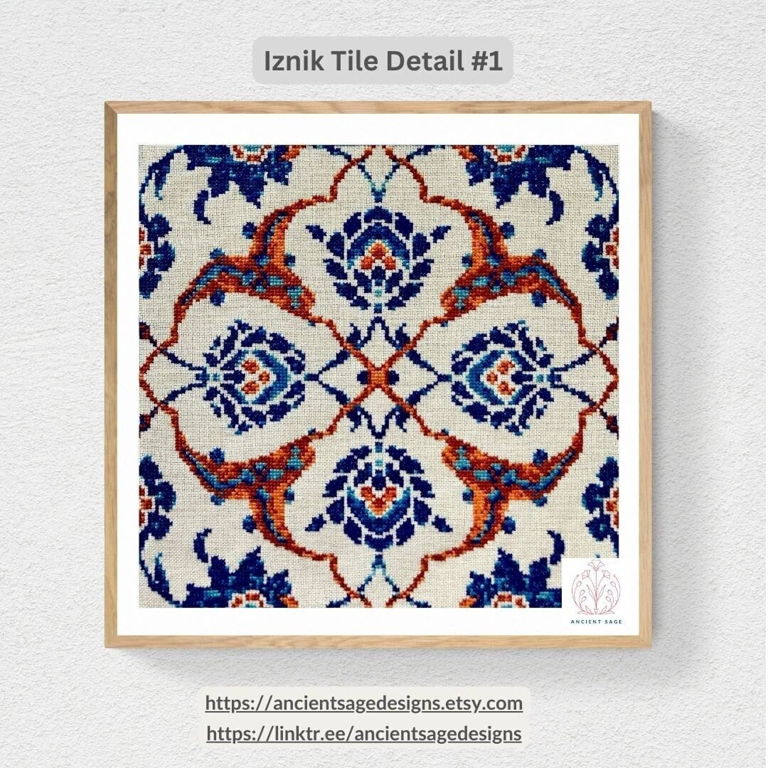 タペストリー　イズニク　IZNIK Iznik Cross Stitch - Etsy