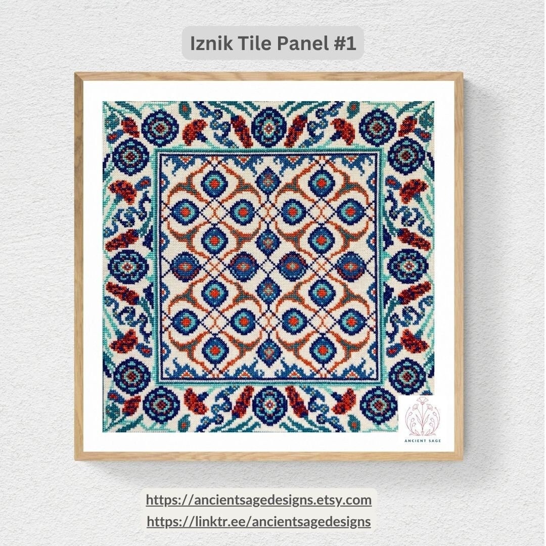 タペストリー　イズニク　IZNIK Iznik Cross Stitch - Etsy