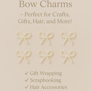 Christmas Bow Embellishment Small Pearl Accessory Craft Supply Holiday Decoration Piece Handmade Tiny Festive Accent Scrapbook Card Making bild 16