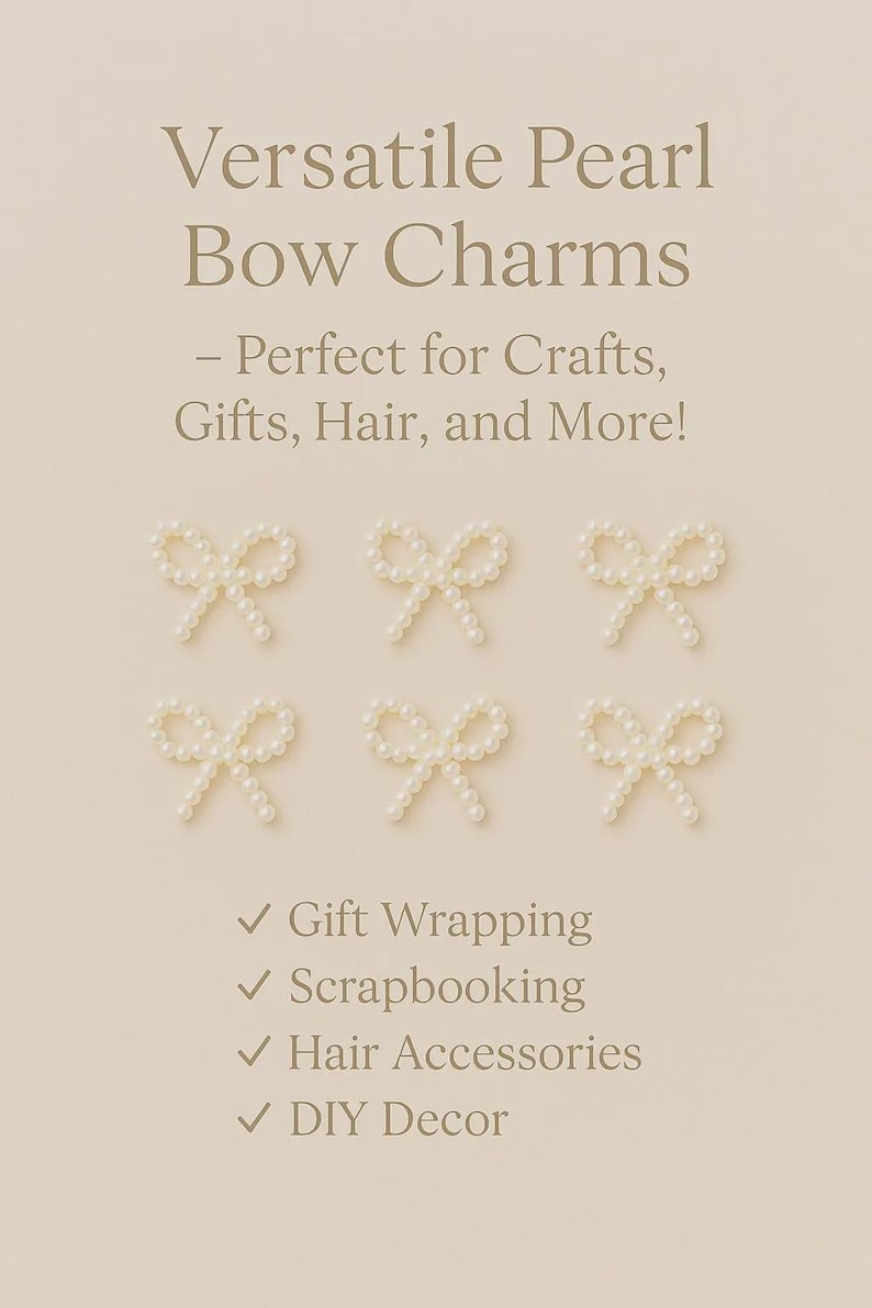 Christmas Bow Embellishment Small Pearl Accessory Craft Supply Holiday Decoration Piece Handmade Tiny Festive Accent Scrapbook Card Making bild 16