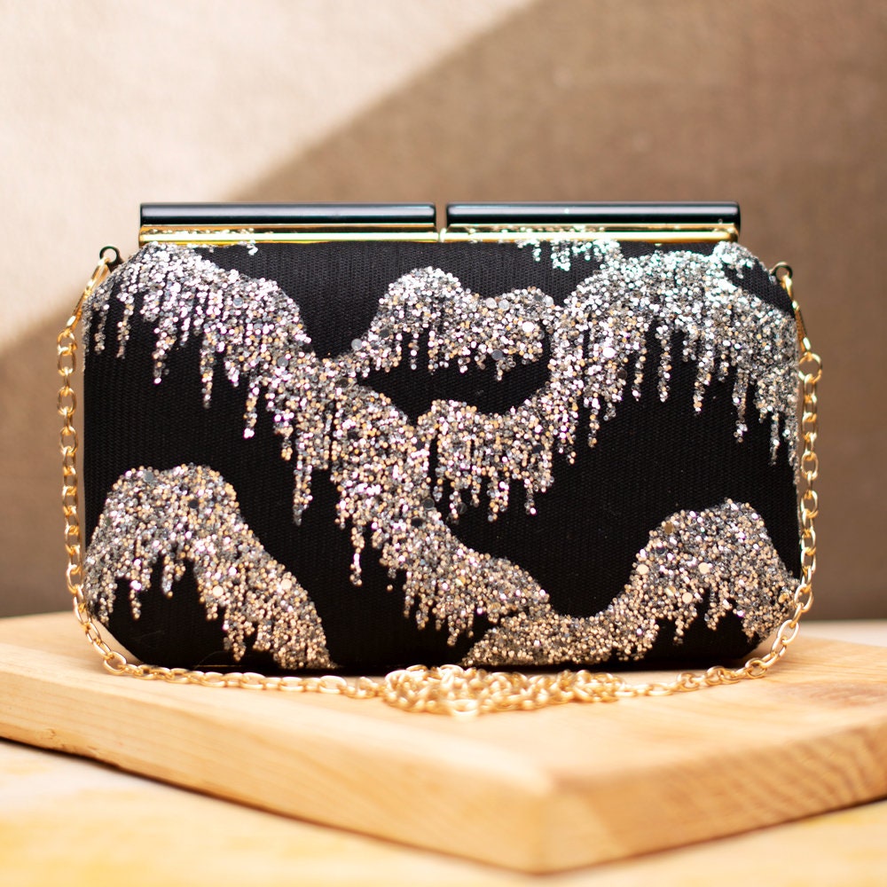 Fancy black clutch bag new arrivals