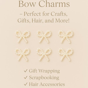 Handmade Faux Pearl Bow Embellishments Flat Back Crafting Confetti Pieces