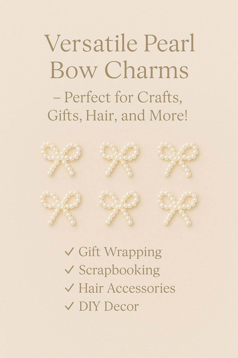 Handmade Faux Pearl Bow Embellishments Flat Back Crafting Confetti Pieces