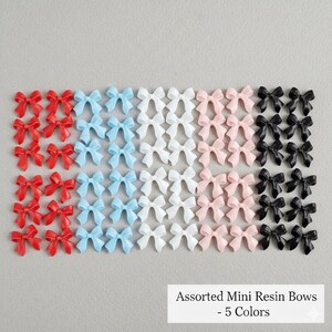 Red Mini Bow Embellishment Scrapbook Supply Card Making Supply Wedding Decor Mini Craft DIY Hair Accessory Planner Journal Kawaii Decoration