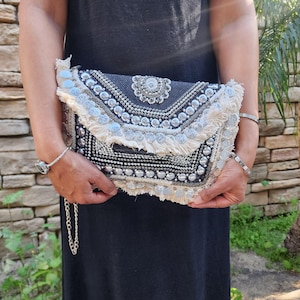 Boho Clutch Purse For Women Tribal Clutch Bag With Fringes Bag Handmade Bohemian Clutch Unique Gift For Friend Birthday Present Sister Gifts