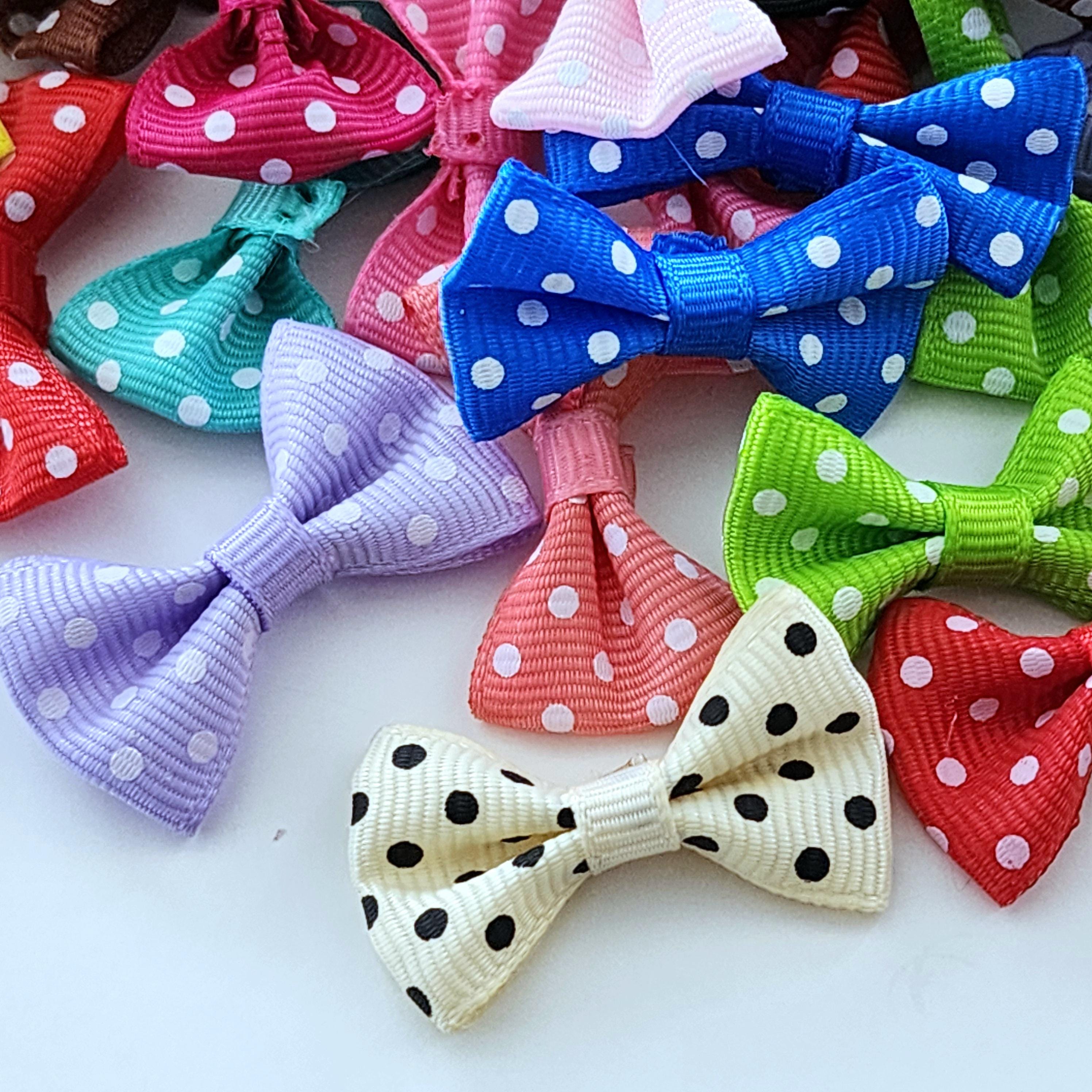Polka Dot Ribbon Bow Bundle for Party Hair Accessory Gift Kit Large ...