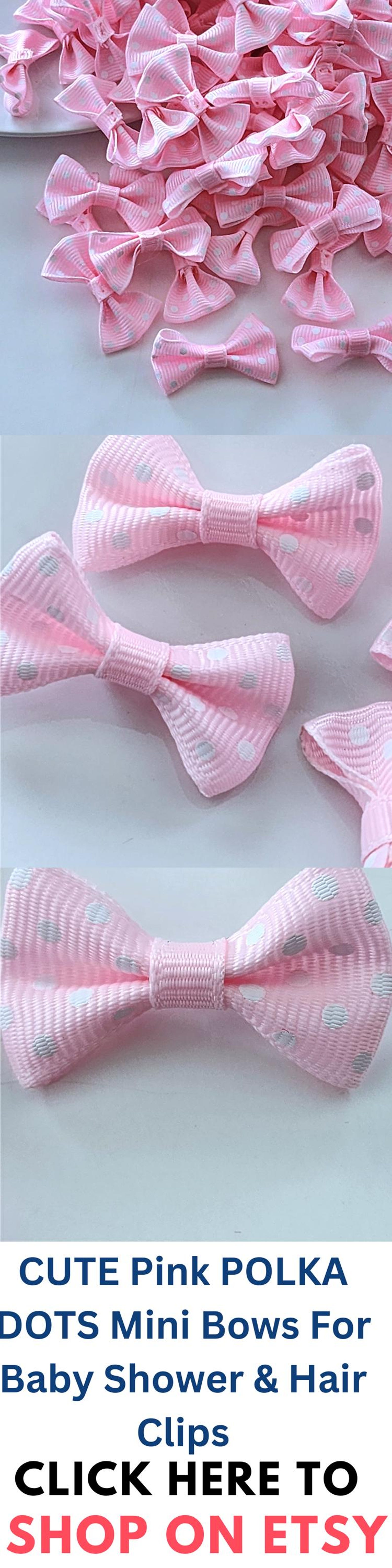 Pink Polka Dot Bow Baby Shower Favor Wedding Decor Gift Wrapping Party ...