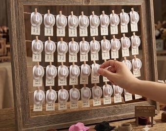Western Wedding Seating Chart Decor Mini Cowboy Hat Place Card Holders Rustic Guest Name Card Display Cowboy Table Assignment Decoration