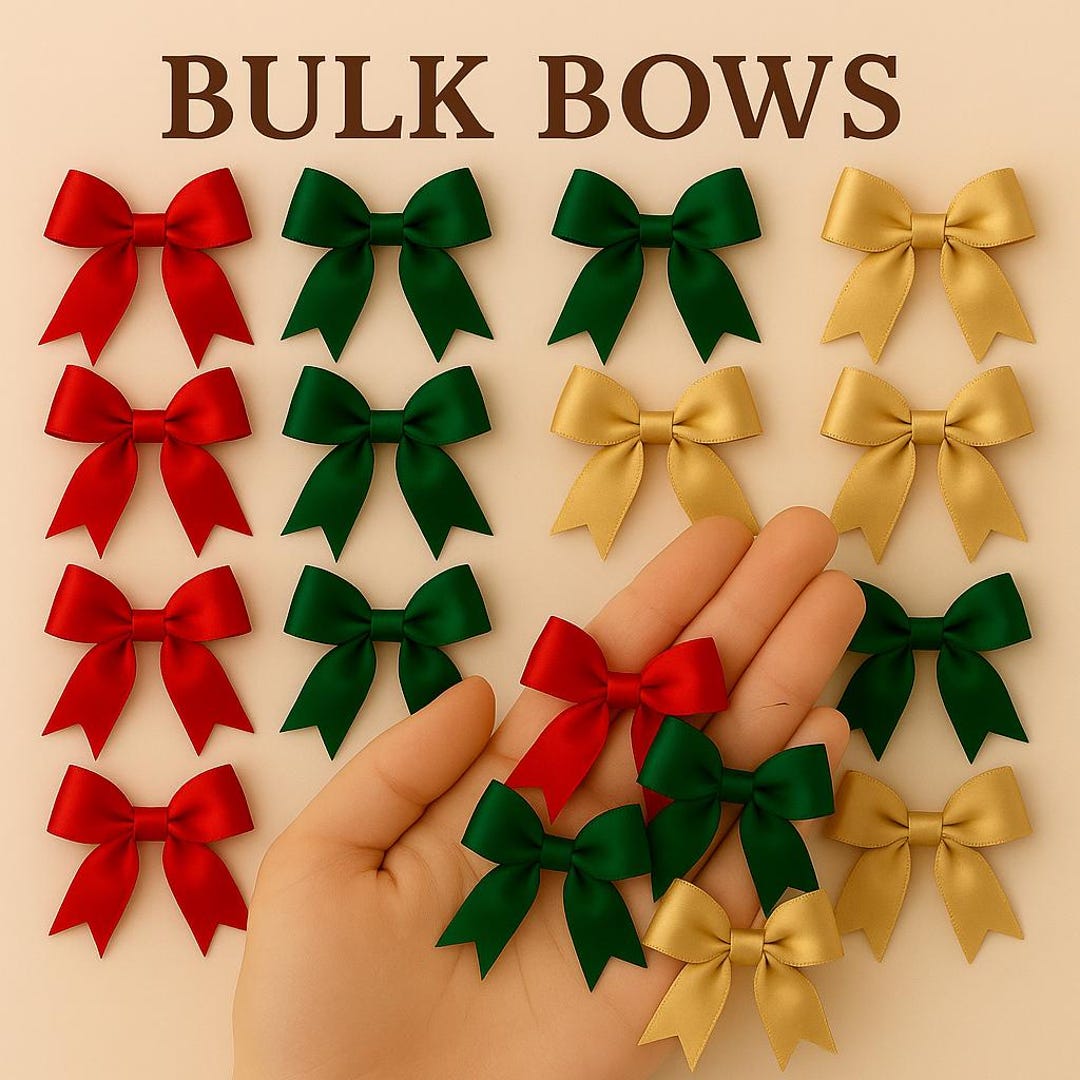 Satin Ribbon Bow Christmas Decoration Accessory Package Wrapping Supply ...
