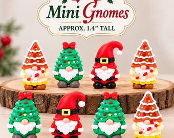 Mini Christmas Gnome Craft Supply Santa Tree Gingerbread Embellishment DIY Holiday Project Advent Calendar Christmas Village Wreath Ornament