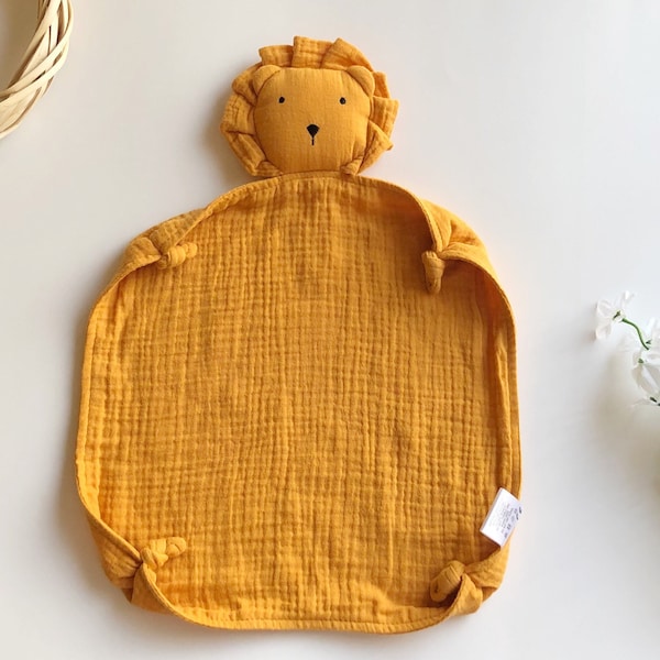 Gender Neutral, Organic Cotton, Toddler Birthday, Baby Shower Gift, Unique Baby Gift, Orange Lion Lovey, Koala Lovey, Comfort Blanket