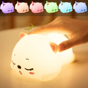 Touch Bedside Lamp Table Night Light Silicone-Cat