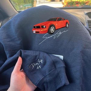 Custom Embroidered Car Sweatshirt, Personalized Car Photo Embroidered Hoodie , Truck Hoodie, Race Cars, Classic Cars, Father Day Gift