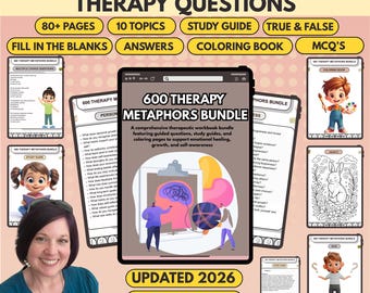 Therapy Metaphors Bundle: CBT, IFS, ACT Questions, 2026 Hyperlinked (Digital Download)
