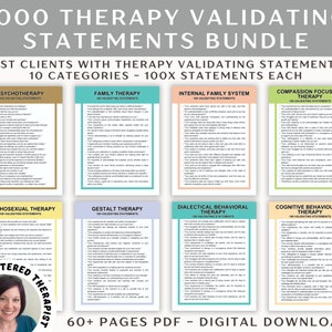 Therapy Validating Statements Bundle: CBT, DBT, IFS (Digital Download)