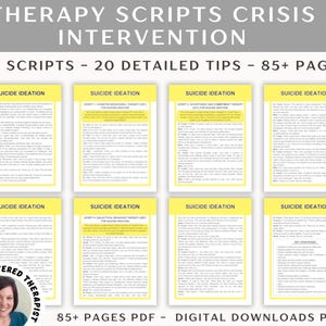 Crisis Intervention Therapy Scripts: Therapist Cheat Sheets (Digital Download)