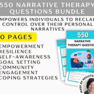 550 Narrative Therapy Questions Bundle: Mental Health Resource (PDF)