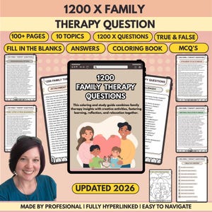 Systematic Family Therapy Questions, 1200 IFS Interventions, Counselor Cheat Sheet, Hyperlinked 2026 (Digital Download)