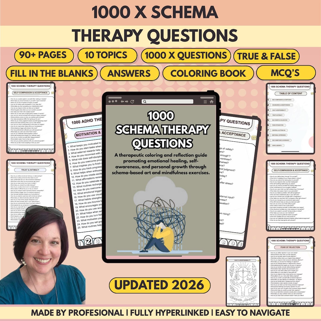 1000 Schema Therapy Questions Workbook | Maladaptive Schemas, Self ...
