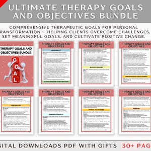 Therapy Goals and Objectives Bundle: Clinical Notes & Cheat Sheets (PDF)