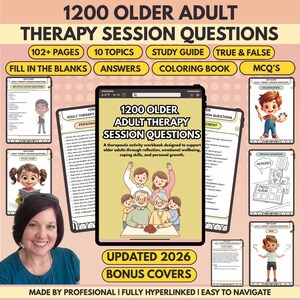 Older Adult Therapy Questions Bundle, Clinical Tools, Hyperlinked 2026 (Digital Download)