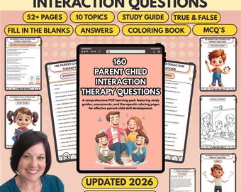 160 x Parent Child Interaction Therapy Questions, PCIT Therapy, Parenting Questions, Parent Child Therapy 2026 Hyperlinked (PDF)