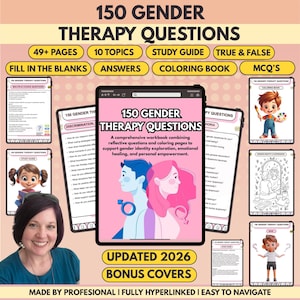 Gender Therapy 150 Questions, Identity & Expression, 2026 Hyperlinked (Digital Download)