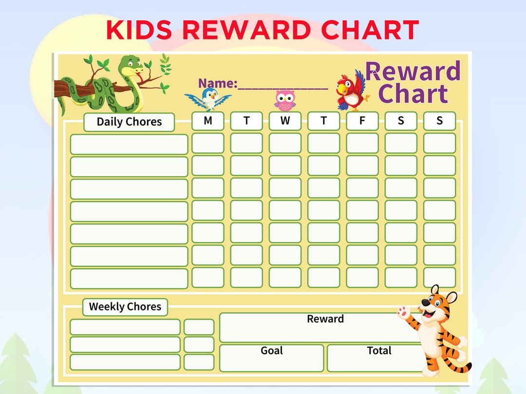Buy Printable Reward Chart Kids Chore Chart Behaviour Chart Online in ...